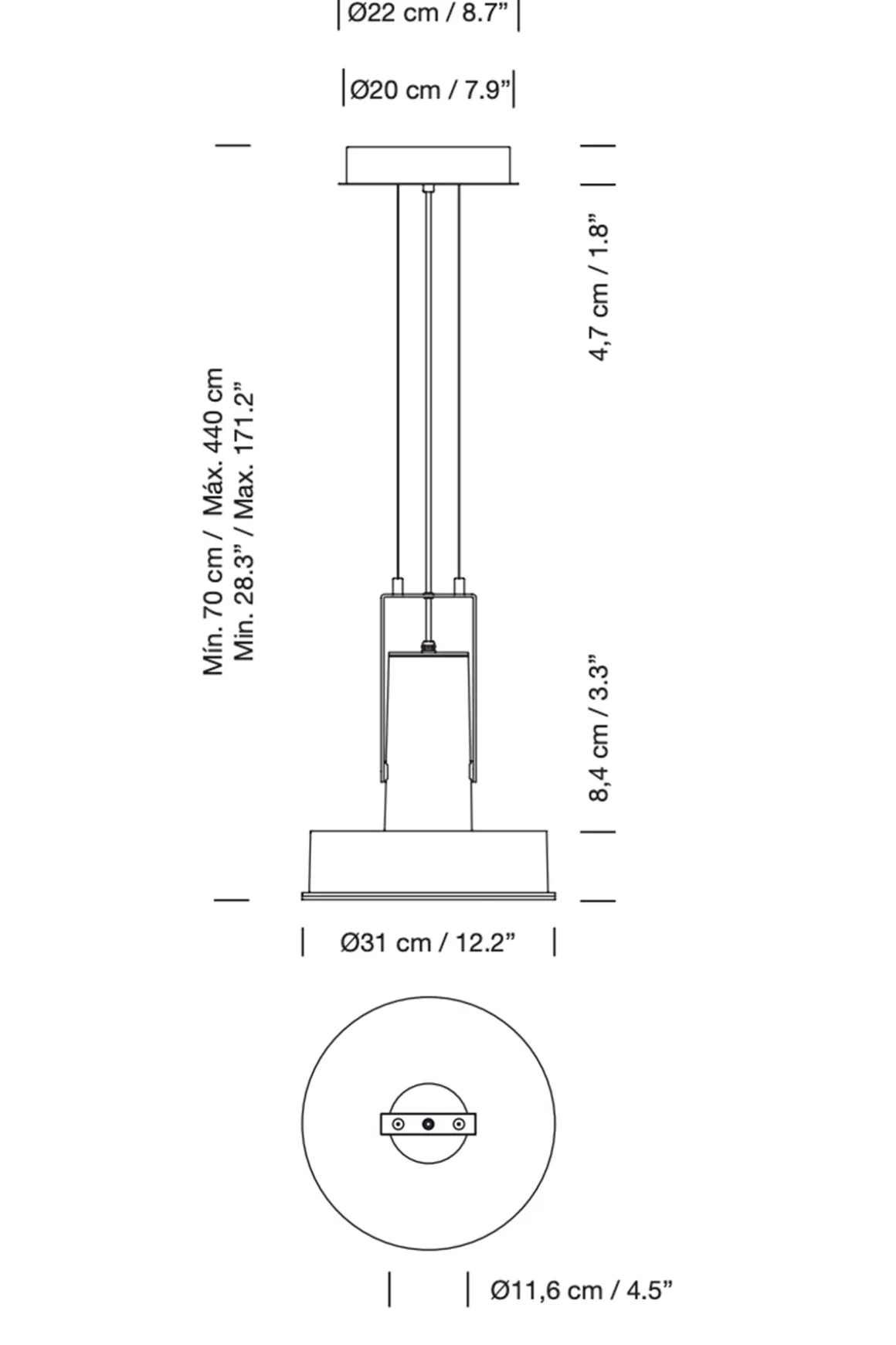 Pendellampe - Arne Domus White
