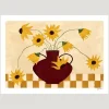 Plakat - Sunflowers in Burgundy Vase 30x40cm
