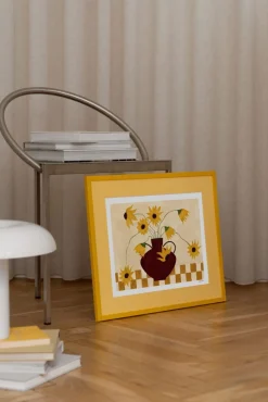 Plakat - Sunflowers in Burgundy Vase 30x40cm