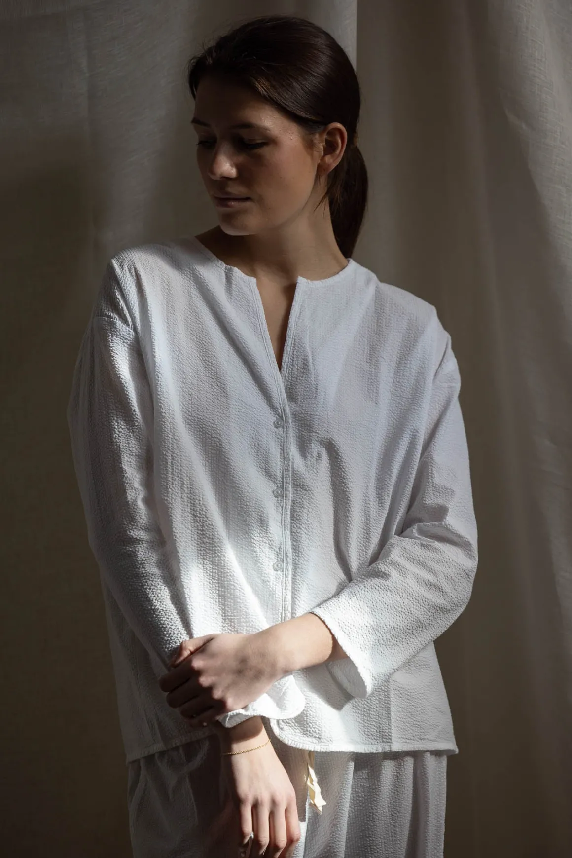 Pyjamas - Seersucker White