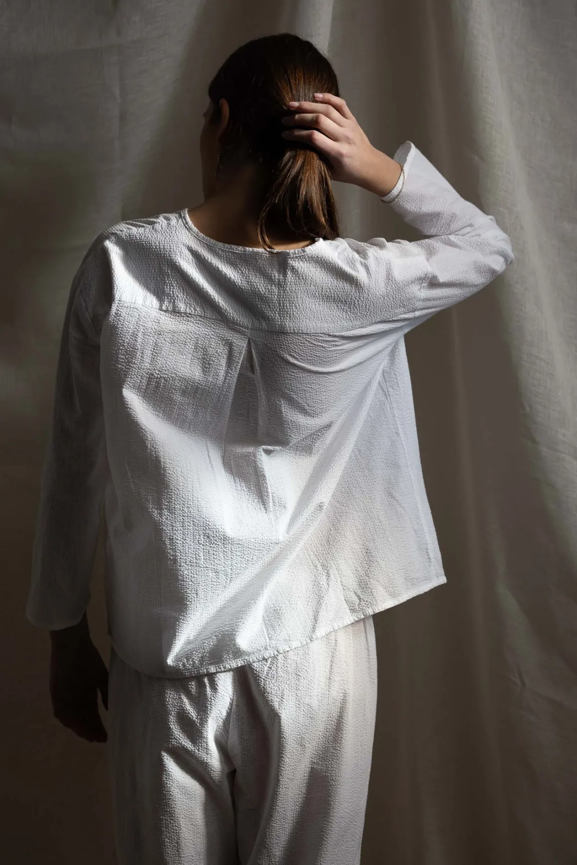 Pyjamas - Seersucker White