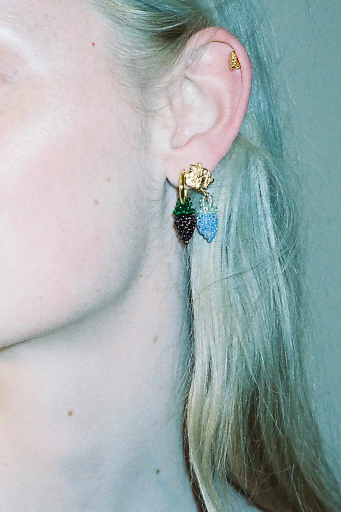 Øredobb - Beaded Mini Grape