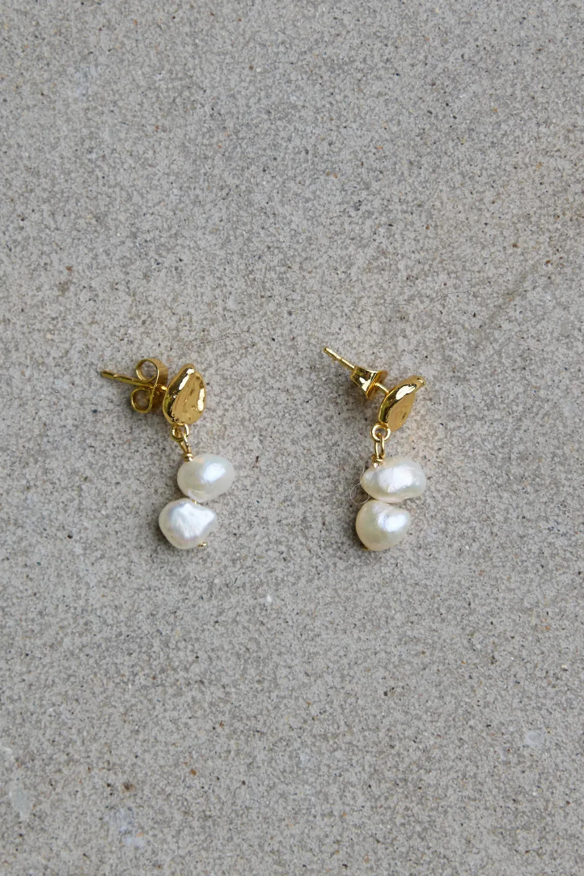 Øredobber - Pearly Drop Gold