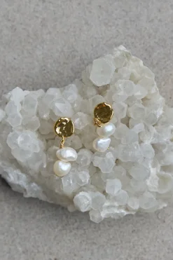 Øredobber - Pearly Drop Gold