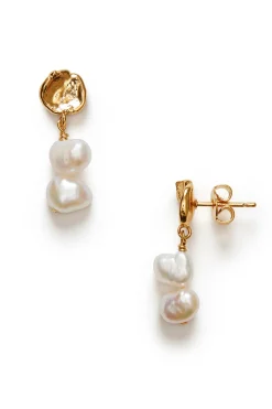 Øredobber - Pearly Drop Gold