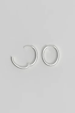 Øredobber - Slim Hoop M Silver