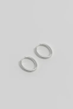 Øredobber - Slim Hoop M Silver