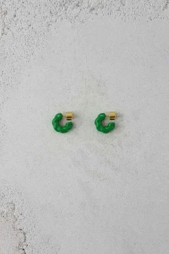 Øreringer - La Grande Bellezza Hoops 15mm Italian Green