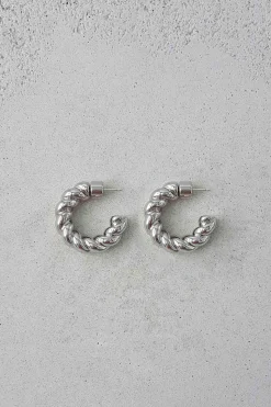 Øreringer - Pastry Hoops Large 25mm Rhodium