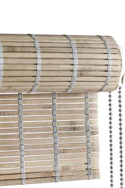 Rullegardin - Gråbeiset lysdempende Bambus