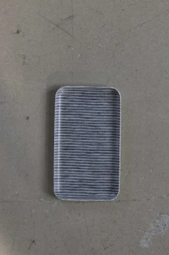 Serveringsbrett - S Grey/White Stripes