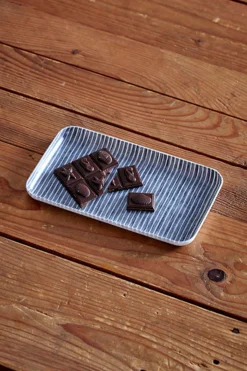 Serveringsbrett - S Grey/White Stripes