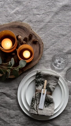 Serviett - Whispering Leaves 45x45cm Grå/Grønn