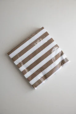 Servietter - Striper 33x33cm Brun/Hvit