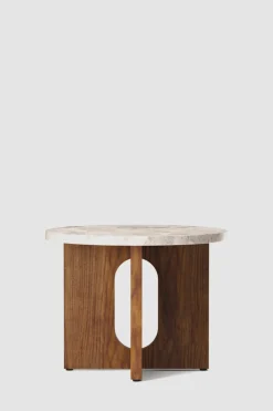 Sidebord - Androgyne dia50cm Walnut/Kunis Breccia Stone