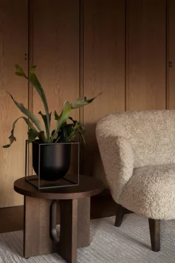 Sidebord - Androgyne dia50cm Walnut/Walnut