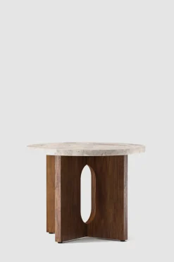 Sidebord - Androgyne dia50cm Walnut/Kunis Breccia Stone