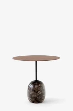 Sidebord - Lato LN9 Lacquered Walnut w/Emparador Marble