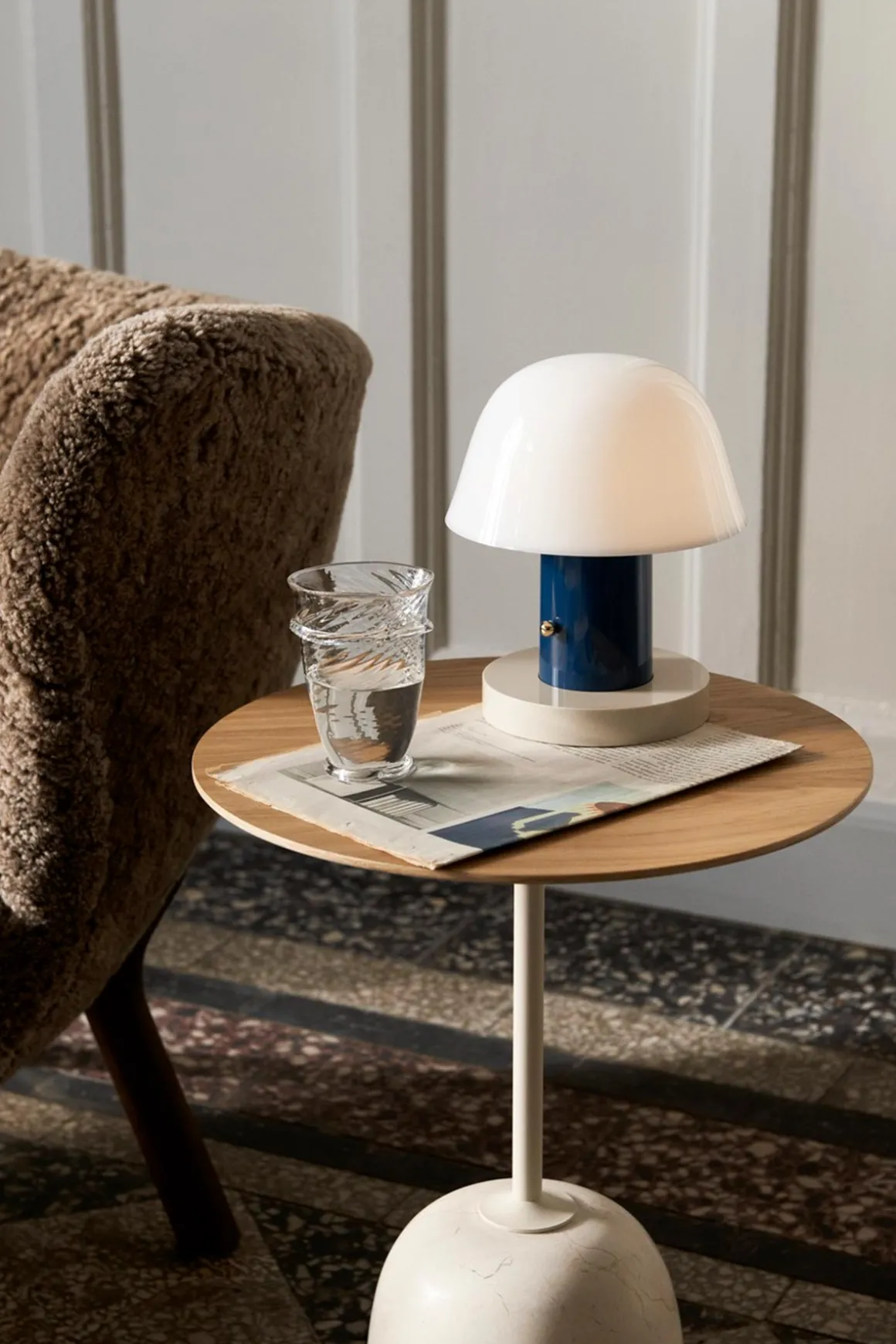 Sidebord - Lato LN8 Lacquered Oak w/Crema Diva Marble