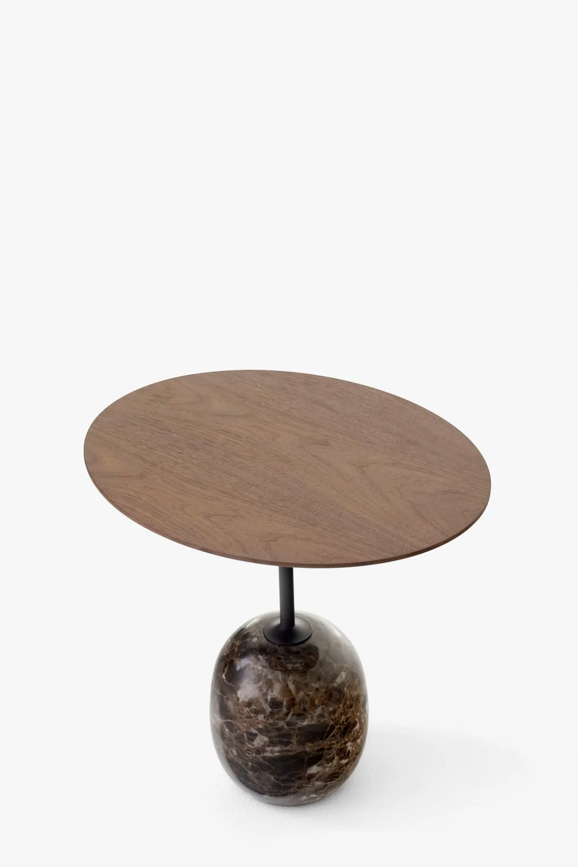 Sidebord - Lato LN9 Lacquered Walnut w/Emparador Marble