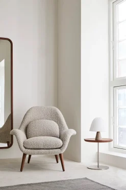 Sidebord - Pal 6755 dia44cm Lakkert Eik/Børstet Stål