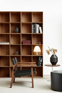 Sidebord - Pal 6755 dia44cm Lakkert Eik/Børstet Stål