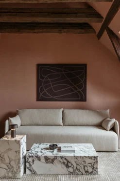 Sidebord - Plinth Tall 30x30xh51 Rose Marble