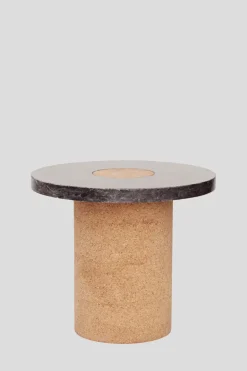 Sidebord - Sintra h33cm dia39cm Black Marmor/Cork