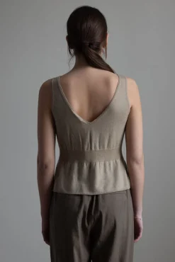 Singlet - Ribbed Waist DBL NK Tank