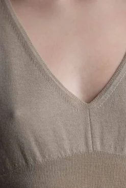 Singlet - Ribbed Waist DBL NK Tank