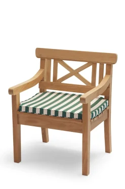 Sittepute - Til Drachman Stol Light Apricot/Dark Green Stripe