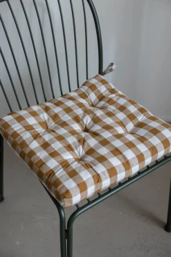 Sittepute - 45x45cm Mustard/White