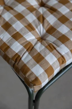 Sittepute - 45x45cm Mustard/White