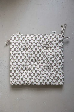 Sittepute - 45x45cm Off-White/Green/Burgundy