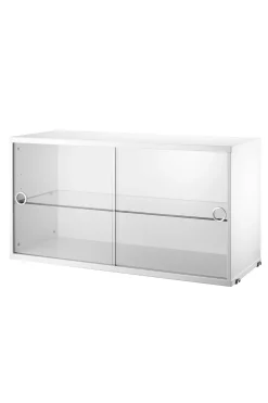 Skap - Glassdører 78x30x42 Hvit