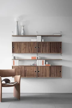 Skap - Skyvedører 78x20x37 Valnøtt