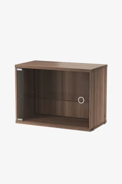 Skap - Vitrineskap Hengslet Glassdør 58x30x42 Valnøtt