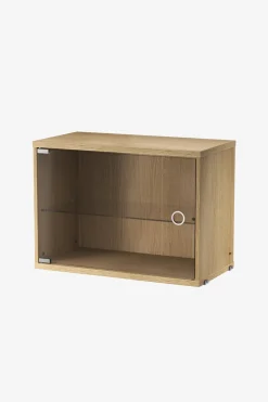 Skap - Vitrineskap Hengslet Glassdør 58x30x42 Eik