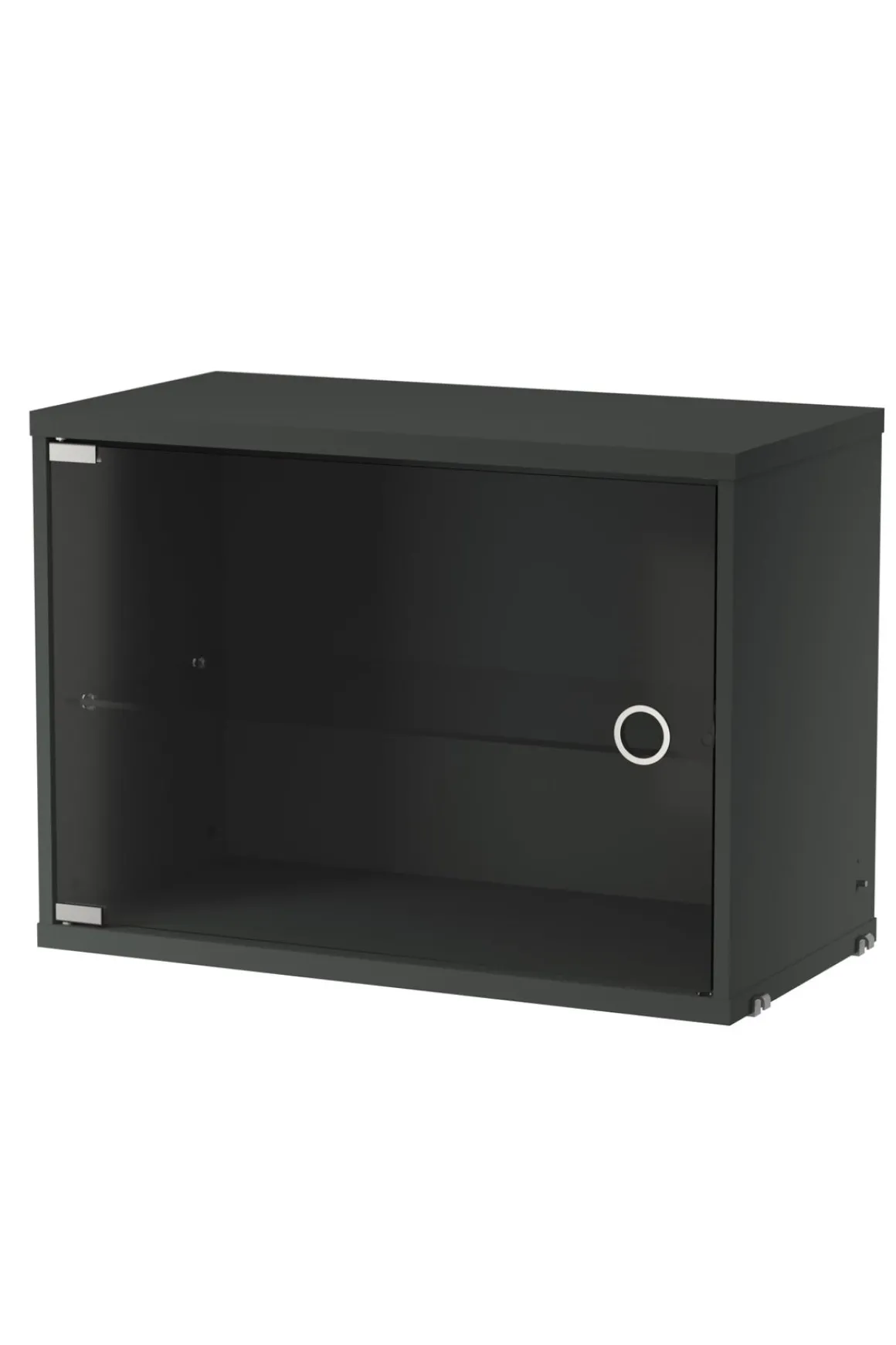 Skap - Vitrineskap Hengslet Glassdør 58x30x42 Mørkegrå