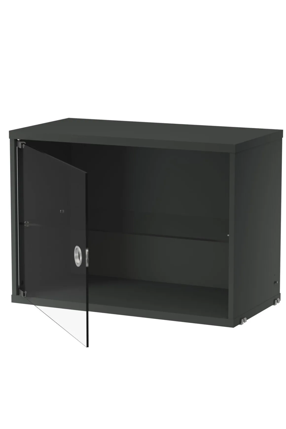 Skap - Vitrineskap Hengslet Glassdør 58x30x42 Mørkegrå