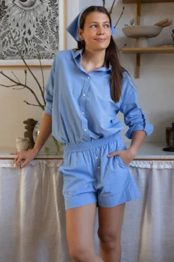 Skjerf - Charlie Scarf Check Mix Blue