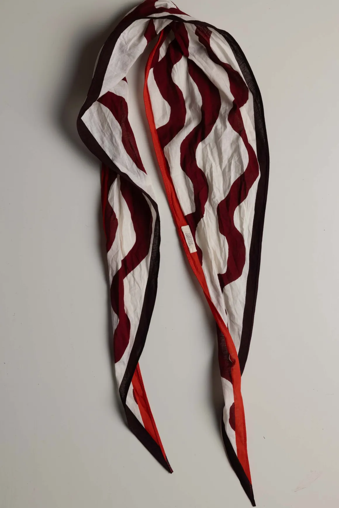 Skjerf - Ribbon Print Cotton Garnet