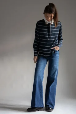 Skjorte - Rugby Stripe Coastal/Slate