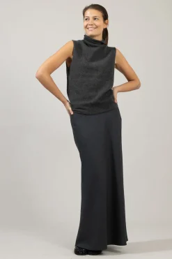 Skjørt - Bias Cut Maxi Charcoal Grey