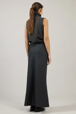 Skjørt - Bias Cut Maxi Charcoal Grey