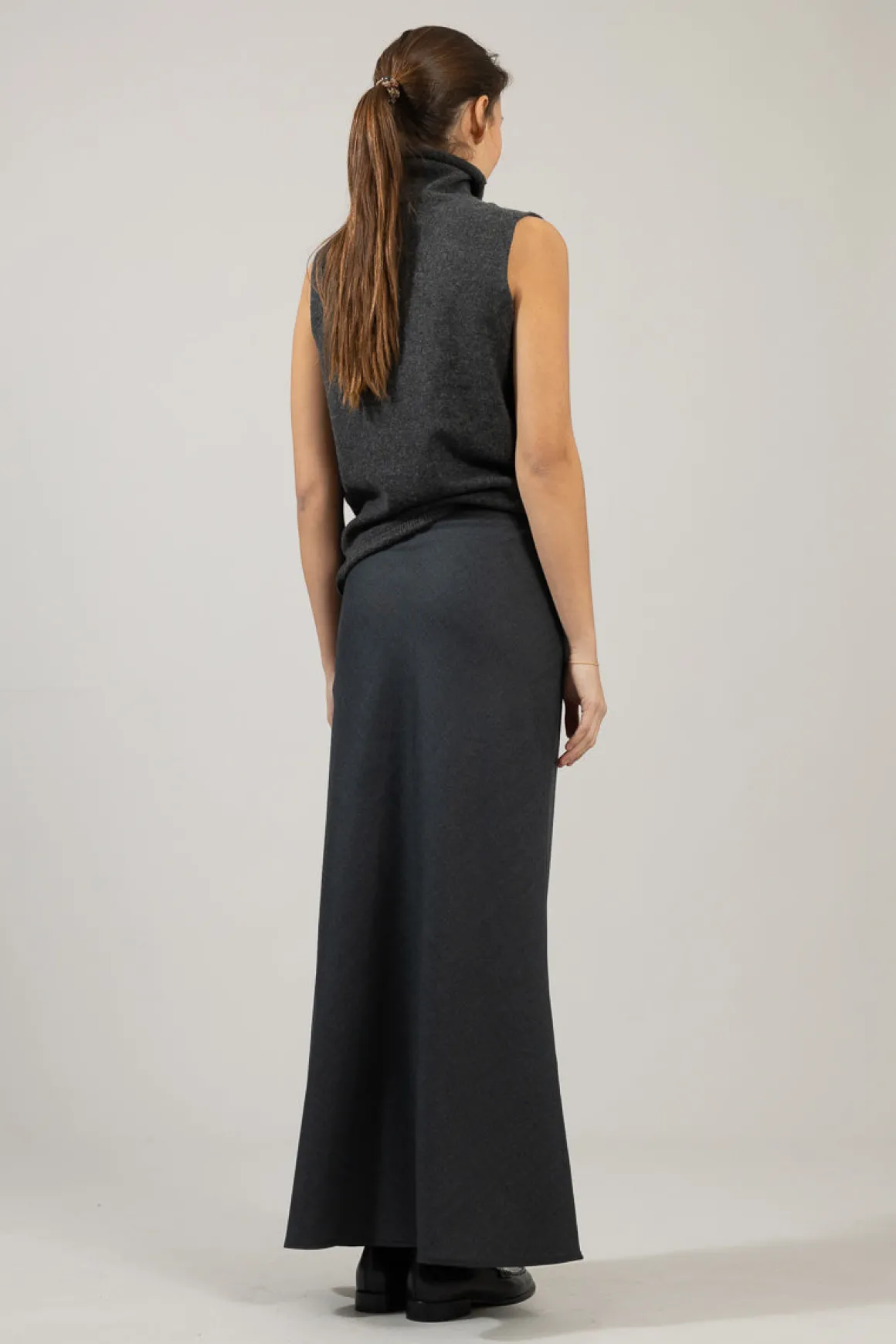Skjørt - Bias Cut Maxi Charcoal Grey