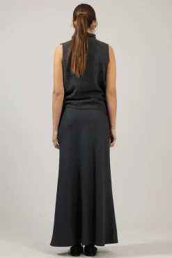 Skjørt - Bias Cut Maxi Charcoal Grey