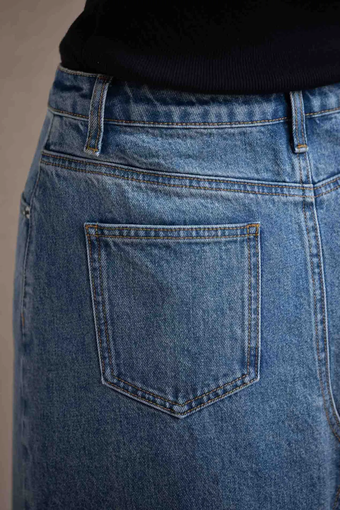 Skjørt - Denim A-Line Skirt Stonewashed Blue