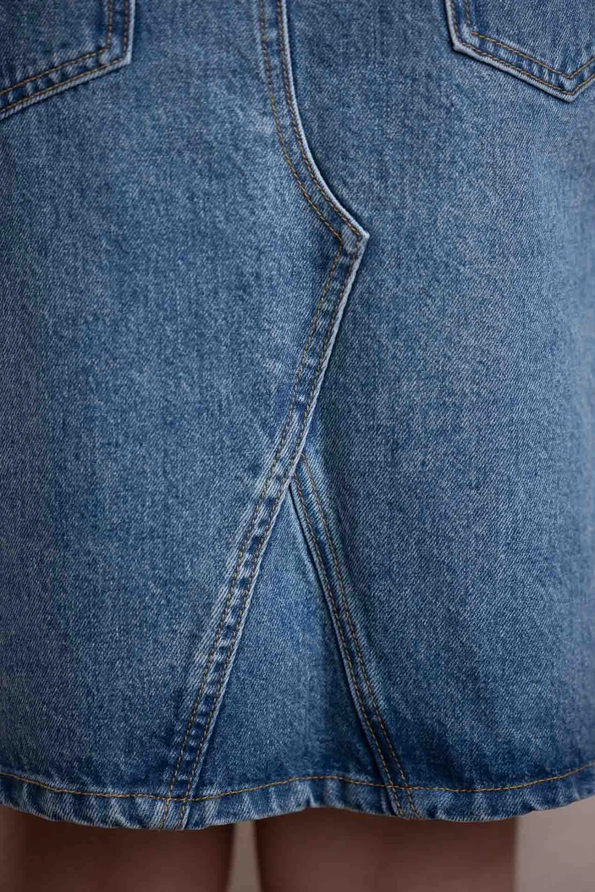 Skjørt - Denim A-Line Skirt Stonewashed Blue