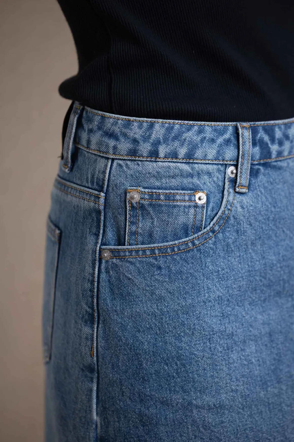 Skjørt - Denim A-Line Skirt Stonewashed Blue